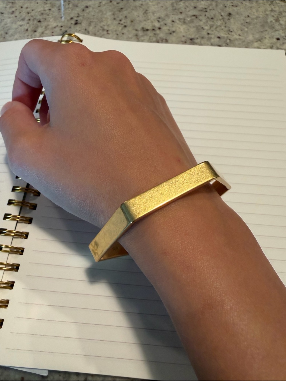 Gold Hexagon Geometric Bangle Bracelet - Women Accessories J.Crew
